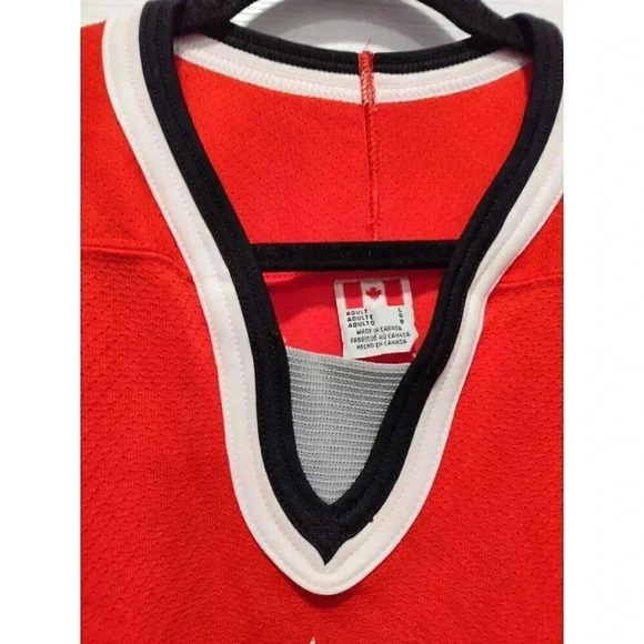CCM made in canada USJDP HOCKEY Jersey RED BLACK Size ADULT LARGE - Picture 5 of 10